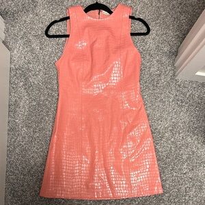 Alice + Olivia Pink/Coral Croc Dress